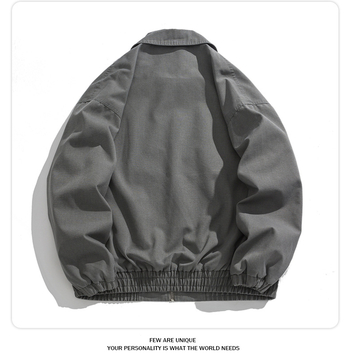 Muška corduroy jakna s kapuljom, stojeći ovratnik, širok kroj, dugi rukavi, jesen 2024