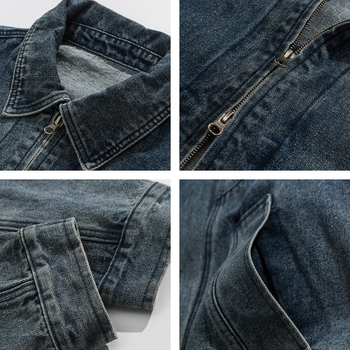 Traper jakna – Vintage japanskog stila, isprani izgled, široki kroj, zip zatvarač, rever ovratnik, pamuk podstava, bočni džepovi, za proljeće i jesen