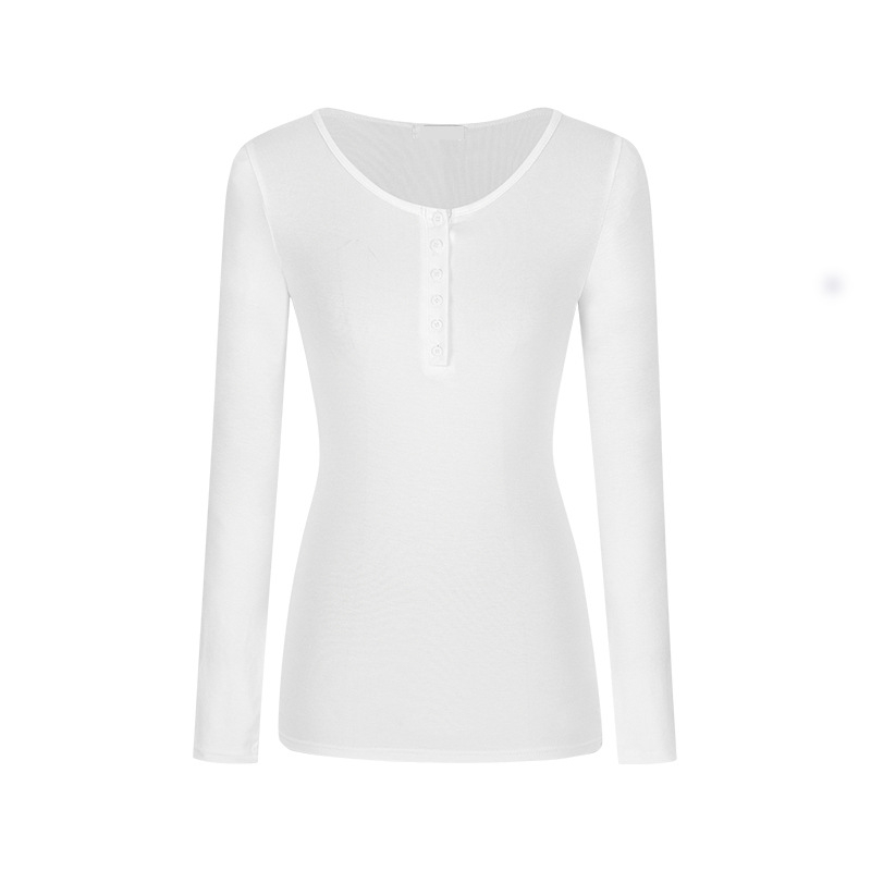 Ženski Slim-Fit dugi rukav T-shirt, jednofarbeni poliester Milk Shreds materijal, jesen 2025