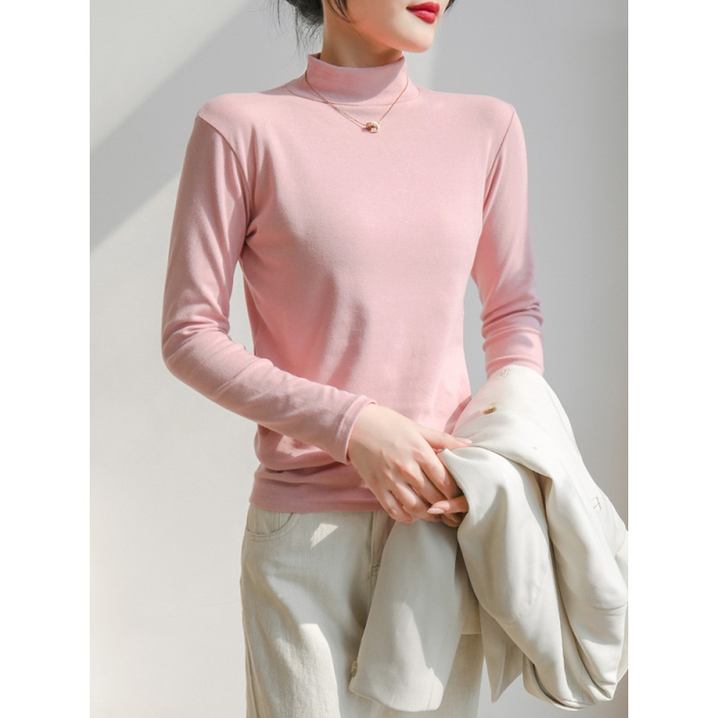 Majica s dugim rukavima, 100% pamuk, polu-visoki ovratnik, dužina 50–65 cm