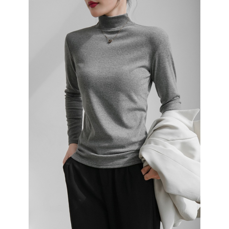 Majica s dugim rukavima, 100% pamuk, polu-visoki ovratnik, dužina 50–65 cm
