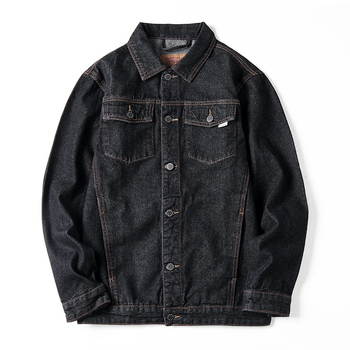 Korejska stil pamuk-denim jakna, ovratnik rever, jednostruko kopčanje, opušten kroj, proljeće