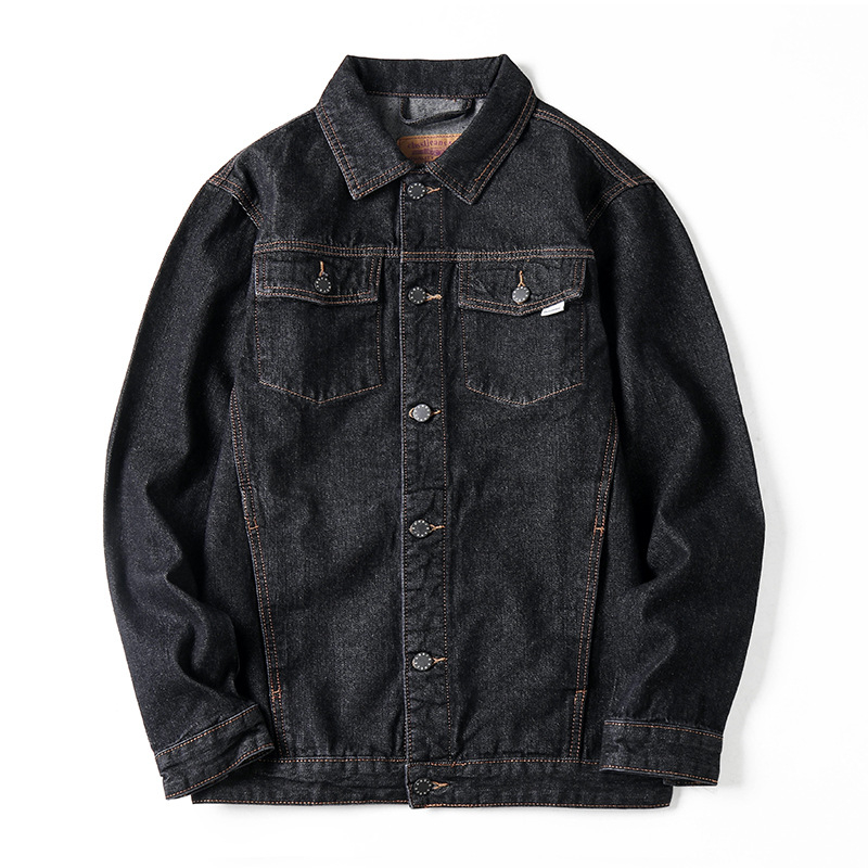 Korejska stil pamuk-denim jakna, ovratnik rever, jednostruko kopčanje, opušten kroj, proljeće