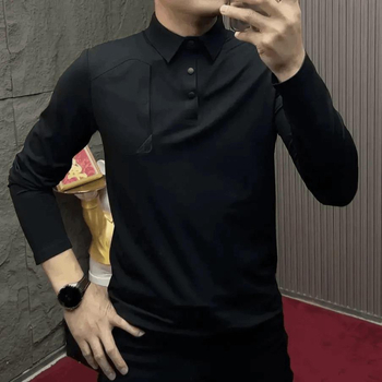 Polo majica slim-fit, dugi rukav, fleece podstava, zimska tkanina na bazi najlona