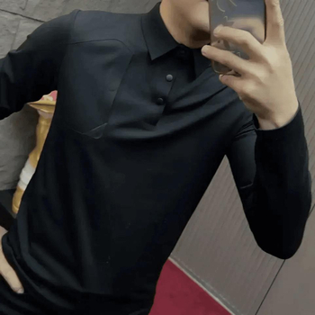 Polo majica slim-fit, dugi rukav, fleece podstava, zimska tkanina na bazi najlona