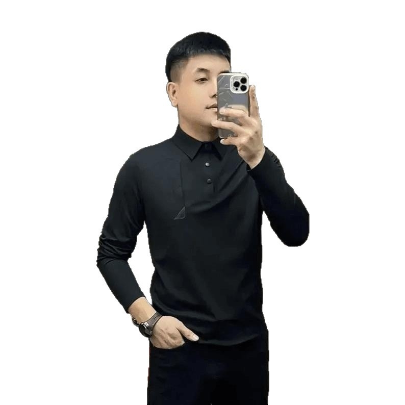 Polo majica slim-fit, dugi rukav, fleece podstava, zimska tkanina na bazi najlona