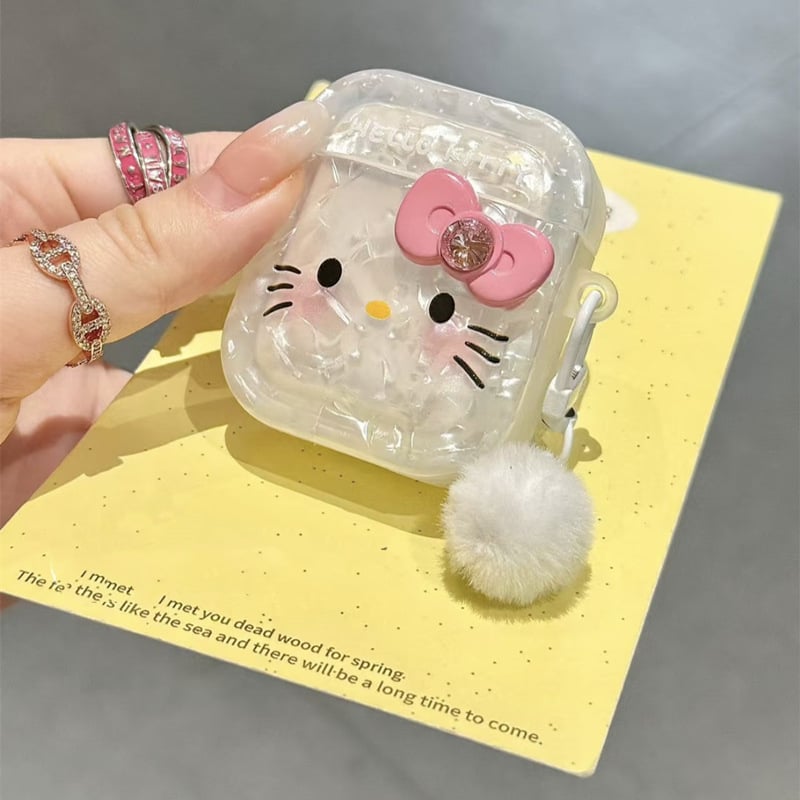 Zaštitna futrola za AirPods s uzorkom školjke i mašnicom, TPU materijal, otisak, prilagodljivo