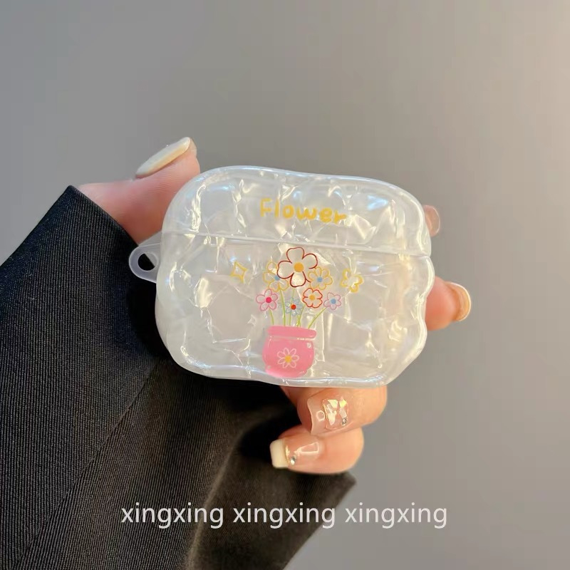 Zaštitna futrola za AirPods s uzorkom školjke i mašnicom, TPU materijal, otisak, prilagodljivo