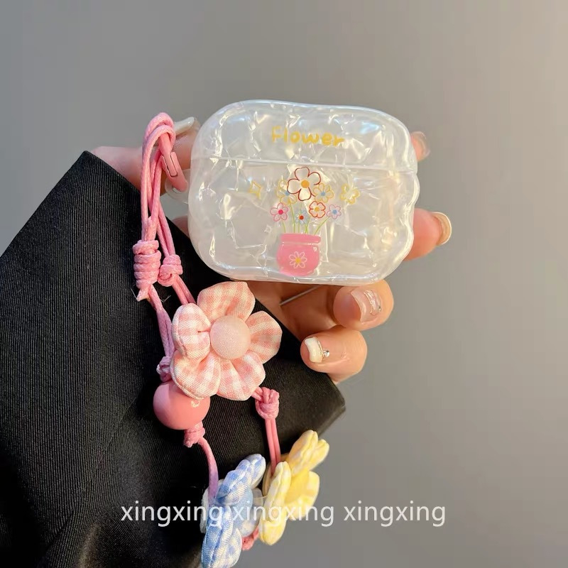 Zaštitna futrola za AirPods s uzorkom školjke i mašnicom, TPU materijal, otisak, prilagodljivo