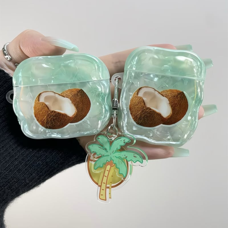 Zaštitna futrola za AirPods s uzorkom školjke i mašnicom, TPU materijal, otisak, prilagodljivo