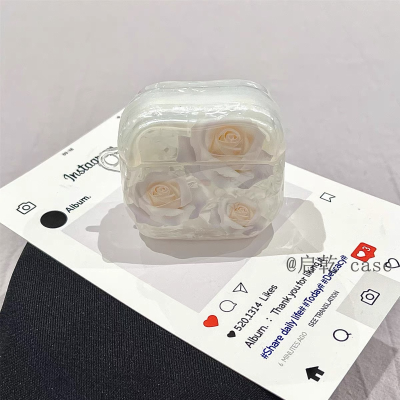 Zaštitna futrola za AirPods s uzorkom školjke i mašnicom, TPU materijal, otisak, prilagodljivo