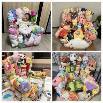 PVC-ból készült felfújható kanapé gyermekeknek — átlátszó, modern minimalist stílus, vastagság 0.22