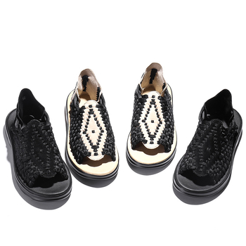 Sandale bărbați împletite, cu deget deschis, vamp și căptușeală din microfibră, talpă PU, respirabile