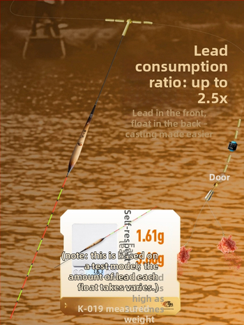 Plută de pescuit pentru deriva verticală: ultra-sensibilă, foarte vizibilă, design îngroșat pentru competiții (material: trestie; marcă: Wolf King Eyes; origine: China)