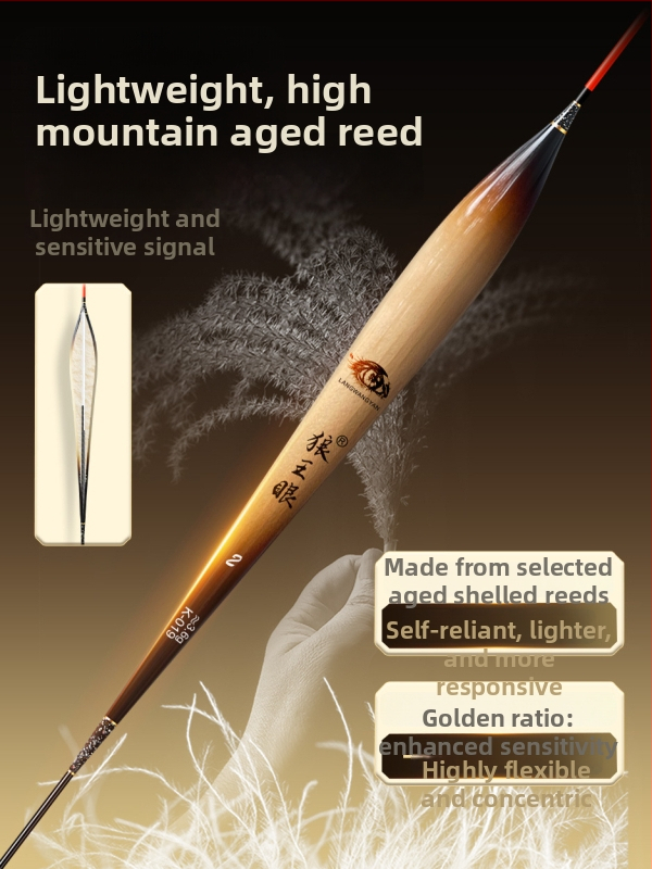 Plută de pescuit pentru deriva verticală: ultra-sensibilă, foarte vizibilă, design îngroșat pentru competiții (material: trestie; marcă: Wolf King Eyes; origine: China)