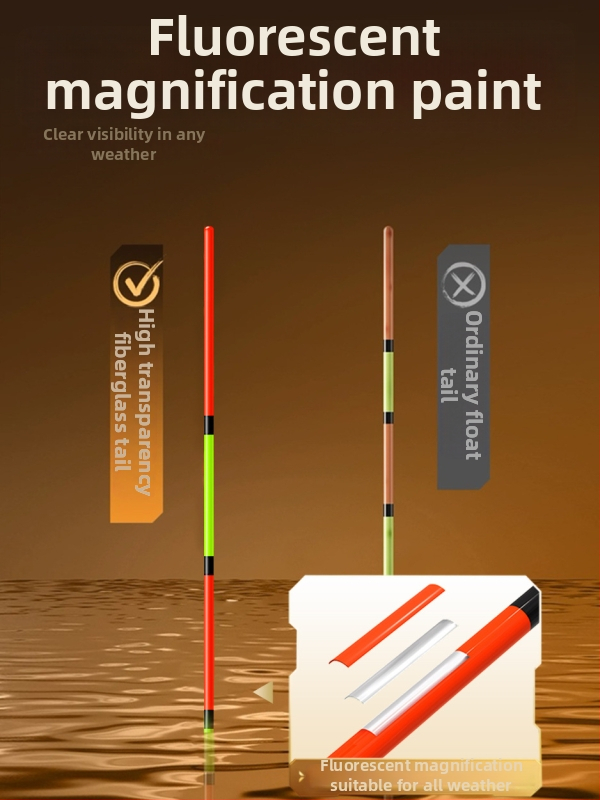 Plută de pescuit pentru deriva verticală: ultra-sensibilă, foarte vizibilă, design îngroșat pentru competiții (material: trestie; marcă: Wolf King Eyes; origine: China)