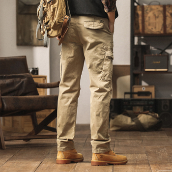 Muške radne hlače casual, 97,5% pamuk, ravni kroj, srednje visine struka, više džepova, zatvarač