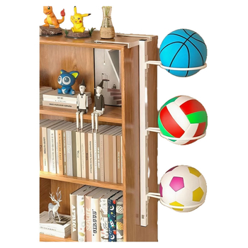 Raft de perete pentru mingi, montat fără găuri, lângă dulap – suport multi-etajat pentru baschet, volei și fotbal (Material: fier forjat; Brand: Qin qi; Greutate: 1; Categorie: raft pentru mingi)