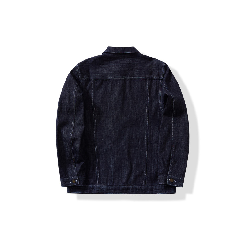 Jakna od pamuka denim s vintage stilom, rever, jednostruko kopcanje, patch džepovi, pjeskano pranje, normalan kroj, dugi rukavi, za proleće i jesen