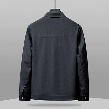 Muška jakna minimalističkog stila, s reverom, jednostruko kopčanje, jednofarbna, dugi rukavi
