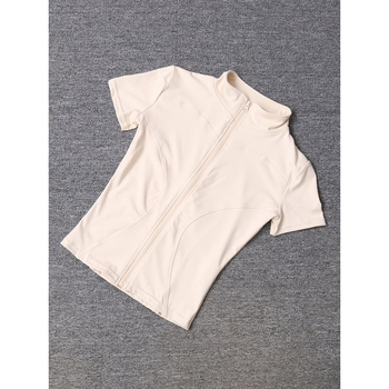 Top de yoga pentru femei cu guler înălțat și fermoar, fără mâneci, poliester, croială A-line, vara 2025