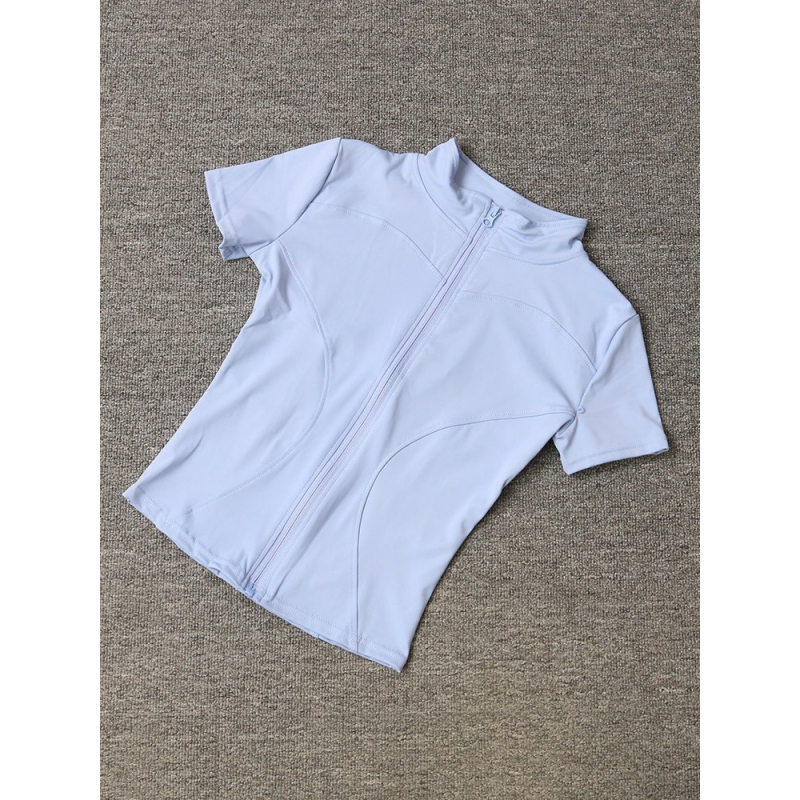 Top de yoga pentru femei cu guler înălțat și fermoar, fără mâneci, poliester, croială A-line, vara 2025