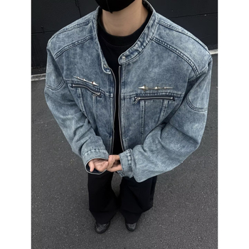 Muška jakna - kratka jakna, ležernog kroja, zatvarač, poliester tkanina s podstavom, bočni džepovi