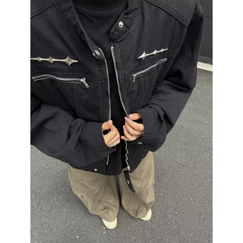 Muška jakna - kratka jakna, ležernog kroja, zatvarač, poliester tkanina s podstavom, bočni džepovi