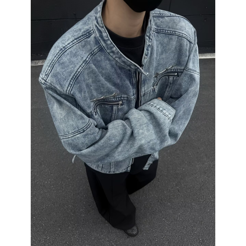 Muška jakna - kratka jakna, ležernog kroja, zatvarač, poliester tkanina s podstavom, bočni džepovi