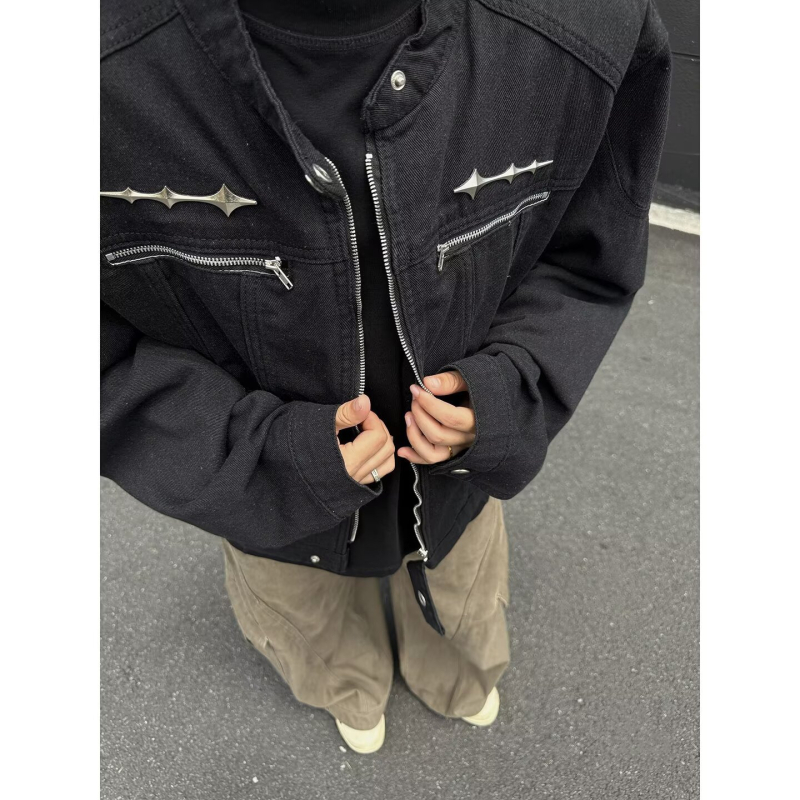 Muška jakna - kratka jakna, ležernog kroja, zatvarač, poliester tkanina s podstavom, bočni džepovi