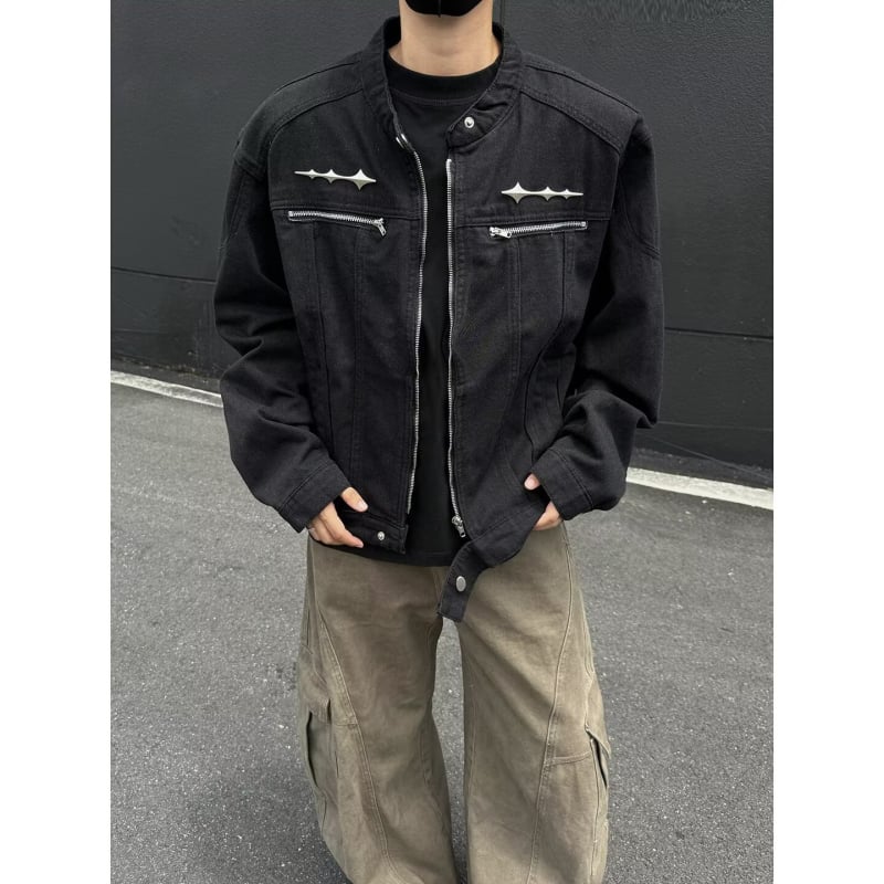 Muška jakna - kratka jakna, ležernog kroja, zatvarač, poliester tkanina s podstavom, bočni džepovi