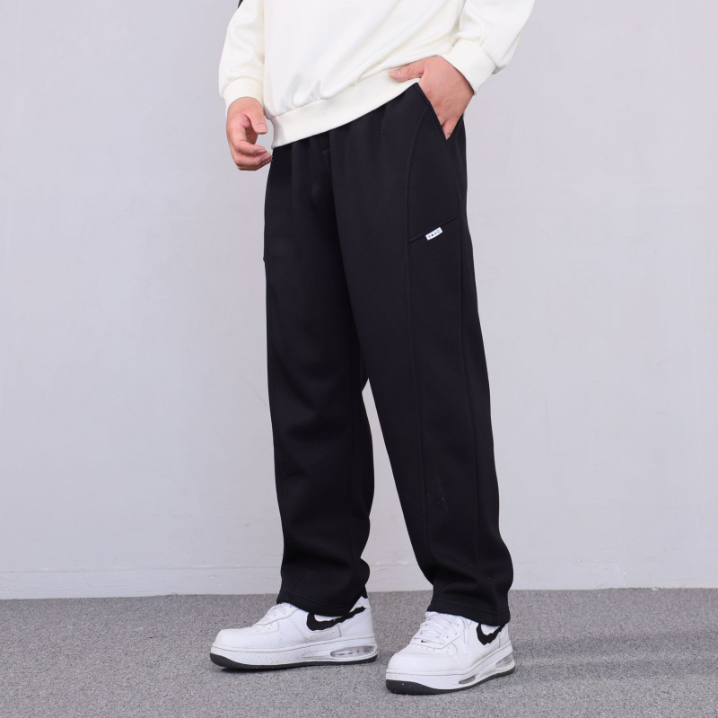 Muške casual hlače s visokim strukom, ravni kroj, mikroelastičnost, zatvaranje vezicom, 62% pamuk 38% poliester