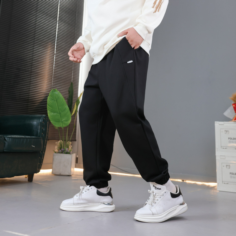 Muške casual hlače s visokim strukom, ravni kroj, mikroelastičnost, zatvaranje vezicom, 62% pamuk 38% poliester