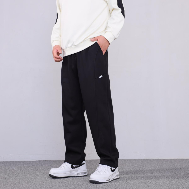 Muške casual hlače s visokim strukom, ravni kroj, mikroelastičnost, zatvaranje vezicom, 62% pamuk 38% poliester