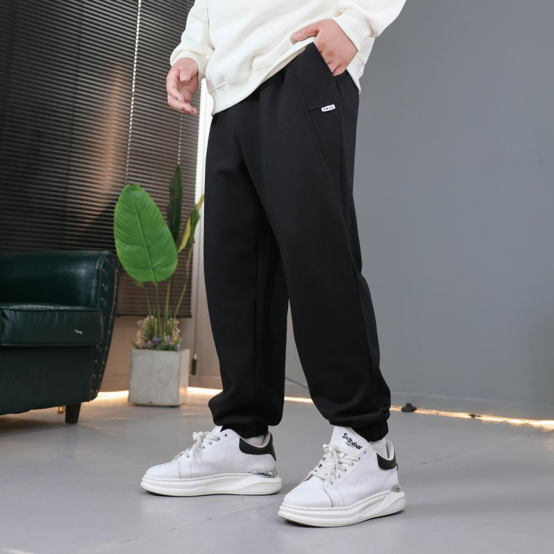 Muške casual hlače s visokim strukom, ravni kroj, mikroelastičnost, zatvaranje vezicom, 62% pamuk 38% poliester