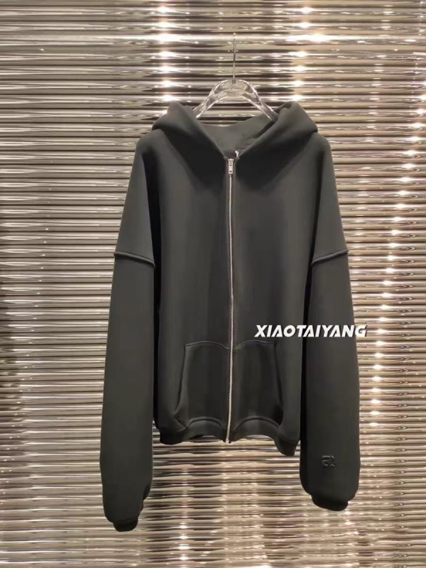 Hoodie s kapuljačom na zip, fleec podstava, pamuk, ležerni kroj, dugi rukavi, zima 2023