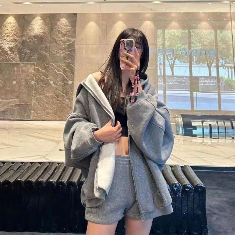 Hoodie s kapuljačom na zip, fleec podstava, pamuk, ležerni kroj, dugi rukavi, zima 2023