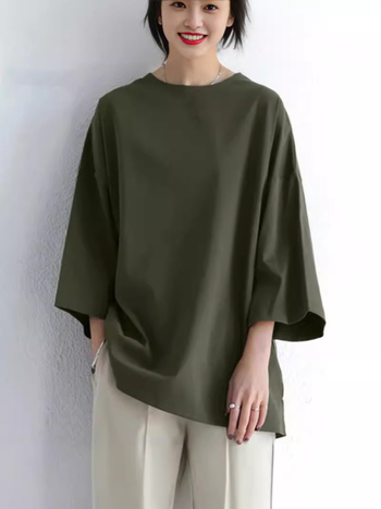 Ženska majica od poliestera, 95%+ poliestera, jednobojna boja, pulover-stil, okrugli izrez