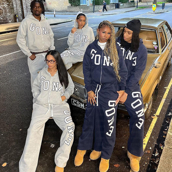 Hanorac cu glugă ZSIIBO, imprimare litere, fermoar, stil hip-hop, Regular