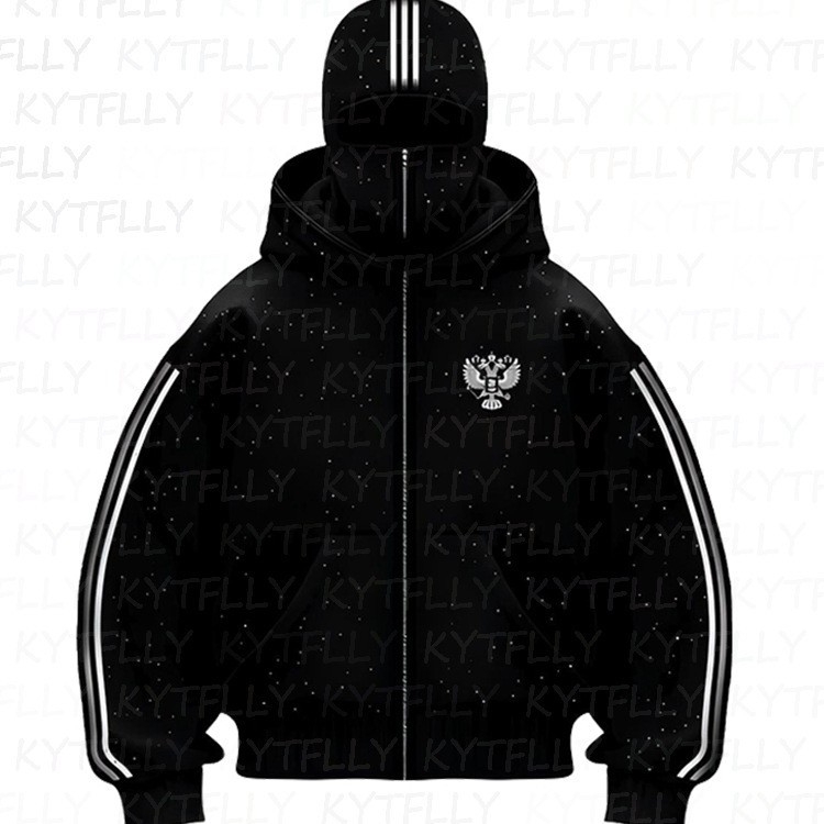 Ženski street-style kardigan-sweatshirt s kapuljom i zatvaračem, poliester, patch uzorak