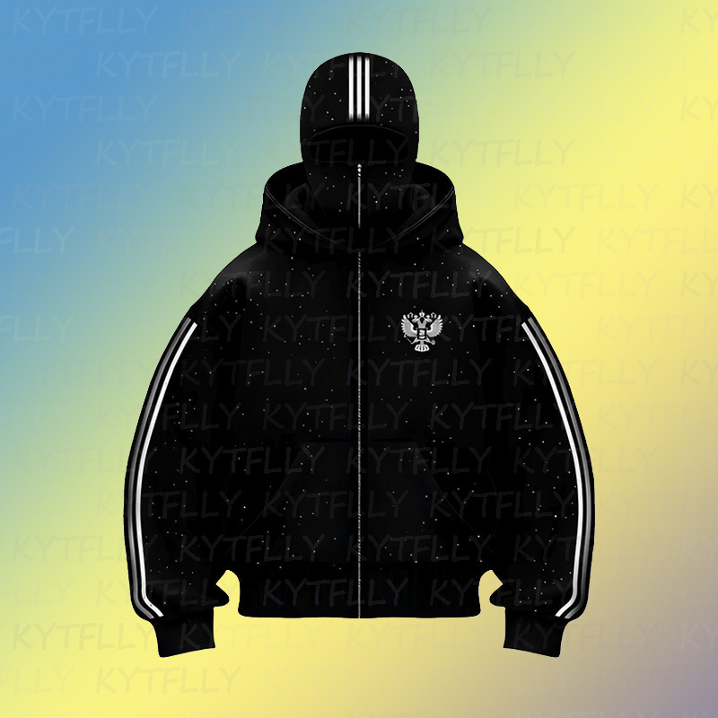 Ženski street-style kardigan-sweatshirt s kapuljom i zatvaračem, poliester, patch uzorak