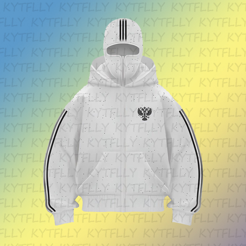 Ženski street-style kardigan-sweatshirt s kapuljom i zatvaračem, poliester, patch uzorak