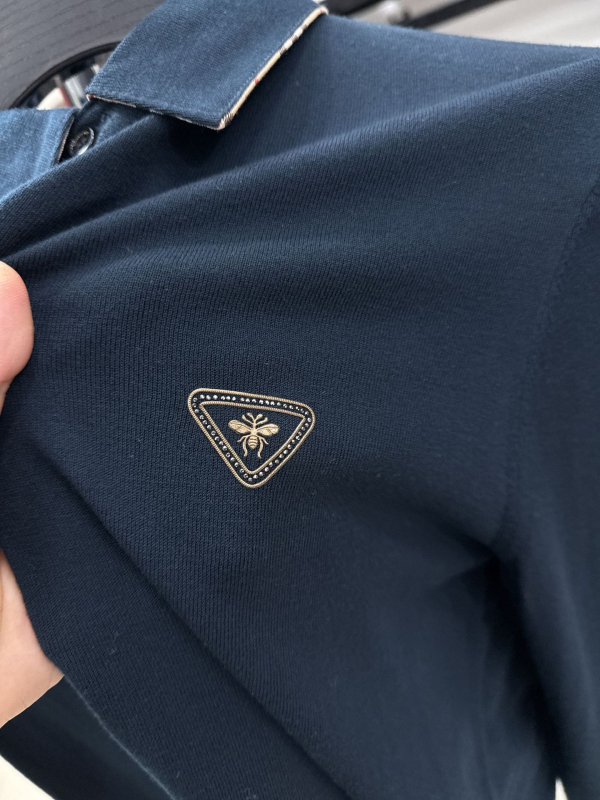 Polo majica s dugim rukavima, poslovni stil, Lyocell tkanina, jednobojni uzorak, za proljeće i jesen