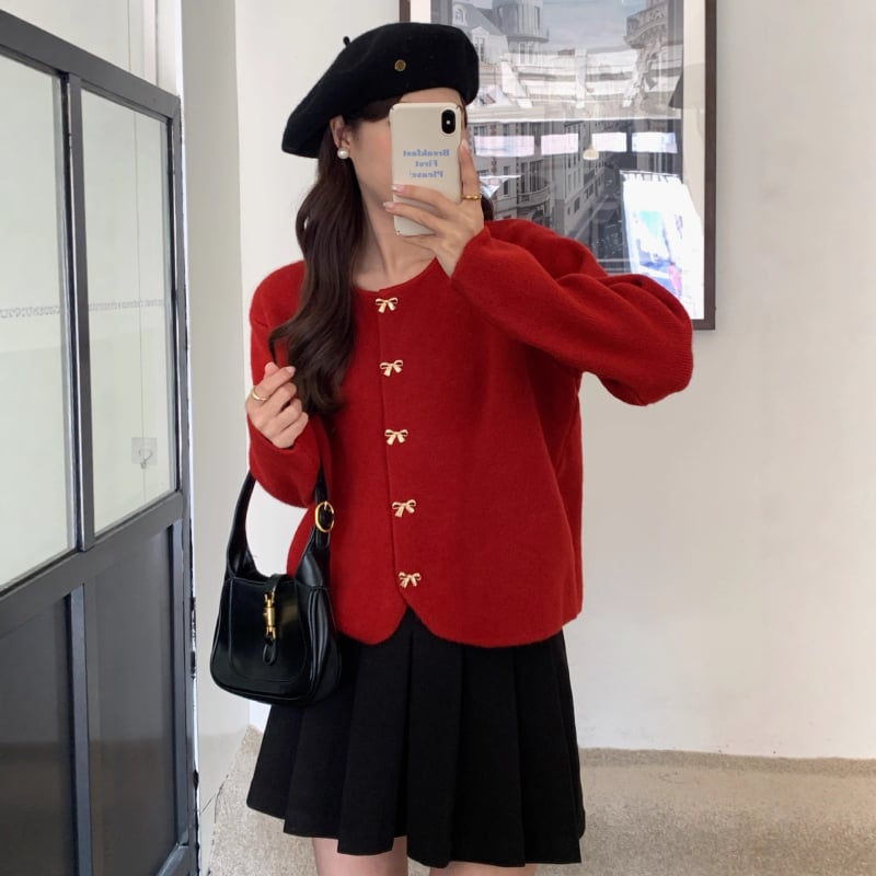 Pulover-cardigan pentru femei cu guler polo, tricot mercerizat din PVC, mâneci lungi, iarnă 2024