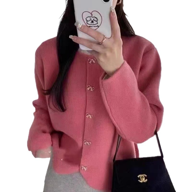 Pulover-cardigan pentru femei cu guler polo, tricot mercerizat din PVC, mâneci lungi, iarnă 2024