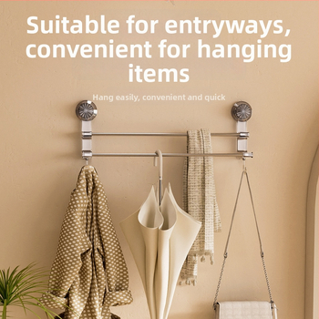 Suport pentru prosoape cu două bare și ventuză – spațiu de depozitare pentru baie cu cârlige; dual pentru prosoape uscate și ude; materiale: plastic și oțel inoxidabil; 60 buc./cutie.