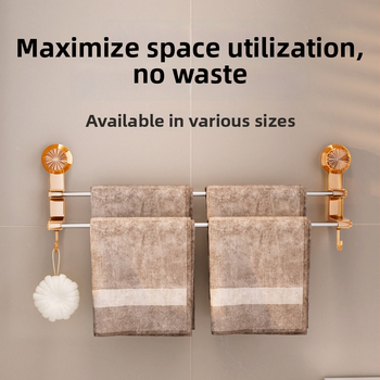 Suport pentru prosoape cu două bare și ventuză – spațiu de depozitare pentru baie cu cârlige; dual pentru prosoape uscate și ude; materiale: plastic și oțel inoxidabil; 60 buc./cutie.