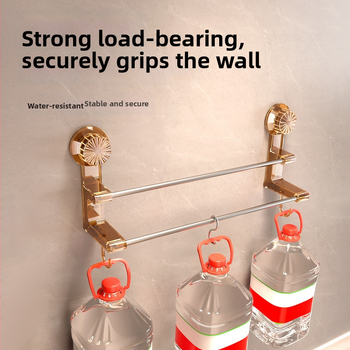 Suport pentru prosoape cu două bare și ventuză – spațiu de depozitare pentru baie cu cârlige; dual pentru prosoape uscate și ude; materiale: plastic și oțel inoxidabil; 60 buc./cutie.