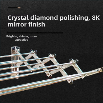 Uscător de haine montat pe perete, telescopic, din oțel inoxidabil și aliaj de aluminiu, pliabil