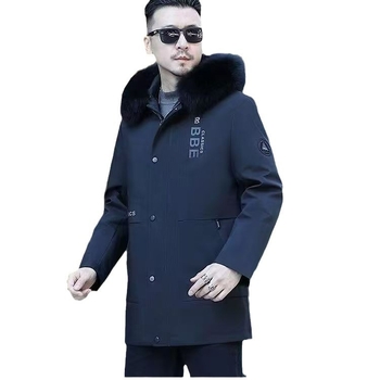 Muški parka od umjetnog krzna s odvojivom krznom lisice